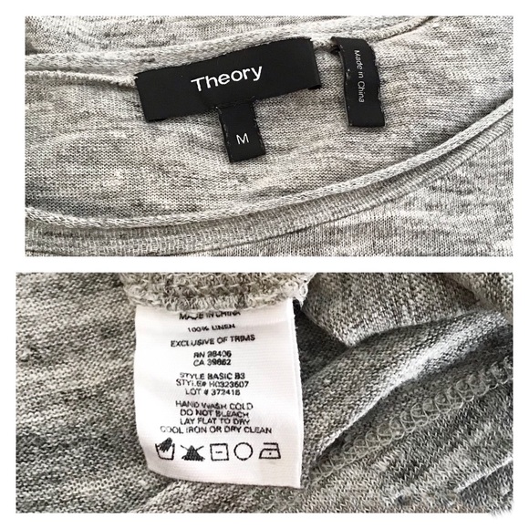 Theory M Linen Roll-Stitch Long Sleeve Basic Tee - Picture 7 of 8
